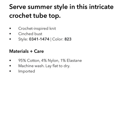 NWOT AE Cropped Crochet Tube Top - Picture 7 of 11